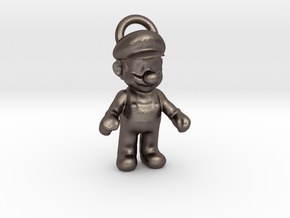 Super Mario - Keychain in Polished Bronzed Silver Steel