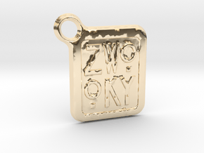 ZWOOKY Keyring LOGO 12 3cm 2mm rounded in 14K Yellow Gold