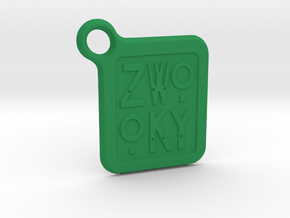 ZWOOKY Keyring LOGO 12 3cm 2mm rounded in Green Processed Versatile Plastic