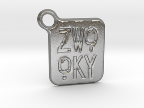 ZWOOKY Keyring LOGO 14 3cm 2mm rounded in Natural Silver