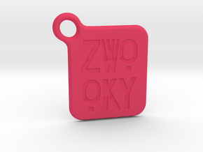 ZWOOKY Keyring LOGO 14 3cm 2mm rounded in Pink Processed Versatile Plastic