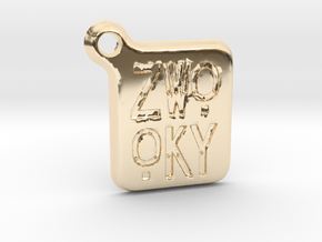 ZWOOKY Keyring LOGO 14 3cm 3mm rounded in 14K Yellow Gold