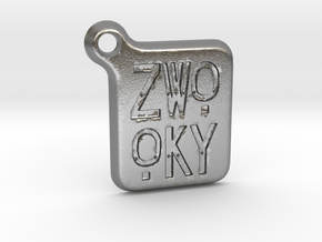 ZWOOKY Keyring LOGO 14 3cm 3mm rounded in Natural Silver