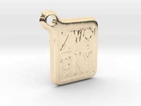 ZWOOKY Keyring LOGO 12 4cm 3mm rounded in 14K Yellow Gold