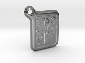 ZWOOKY Keyring LOGO 12 4cm 3mm rounded in Polished Silver