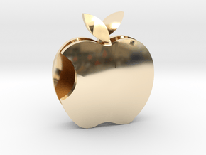 Apple pendant Love  in 14K Yellow Gold: Medium