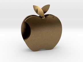 Apple pendant Love  in Natural Bronze: Medium