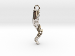 Tentacle Steampunk Charm/Pendant in Platinum