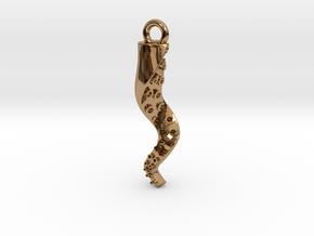 Tentacle Steampunk Charm/Pendant in Polished Brass