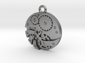 Watch Movement Steampunk Charm/Pendant in Natural Silver