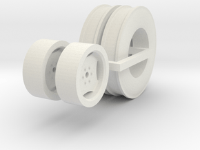 1:64 Grain Drill Marker Tires And Wheels in White Natural Versatile Plastic