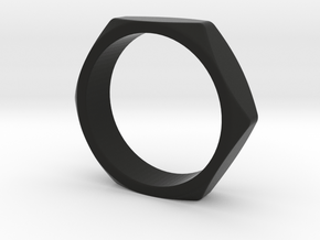 Screw ring (US size#6) in Black Natural Versatile Plastic
