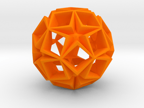 Fractal Stars 150mm in Orange Processed Versatile Plastic