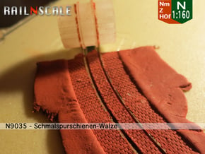 Schmalspurschienen-Walze (Nm 1:160) in Smooth Fine Detail Plastic