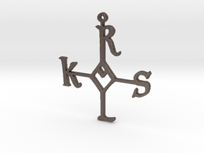 Karolus ornament 3" (for steel print) in Polished Bronzed Silver Steel