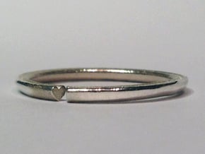 Secret Hidden Heart Ring (Size 7) in Polished Silver