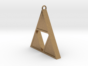 Triforce Pendant in Natural Brass