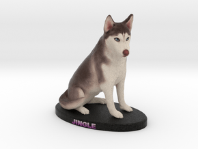 Custom Dog Figurine - Jingle (Sitting) in Full Color Sandstone