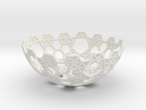 Cell Sphere 5 - Hex Bowl in White Natural Versatile Plastic