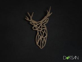 Stag Trophy Head Pendant Broach in Polished Bronzed Silver Steel