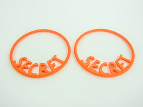 Custom Hoop Earrings - Secret 30mm in Orange Processed Versatile Plastic