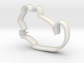 Chinchilla Cookie Cutter Improved in White Natural Versatile Plastic