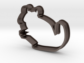 Chinchilla Cookie Cutter Improved in Polished Bronzed Silver Steel