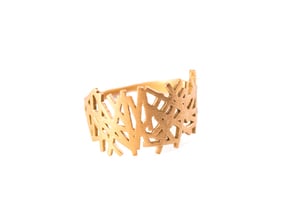 LINES RING size 6 in Natural Brass