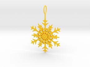 Christmas Snowflake in Yellow Processed Versatile Plastic
