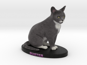 Custom Cat Figurine - Buster in Full Color Sandstone