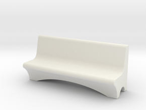 HO Scale Concrete Bench in White Natural Versatile Plastic