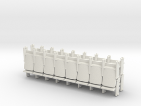 8 X 4 Theater Seats HO Scale in White Natural Versatile Plastic