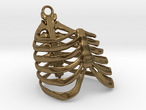Ribcage Pendant or Finger Ring - 17mm ID in Natural Bronze