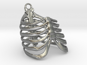 Ribcage Pendant or Finger Ring - 17mm ID in Natural Silver