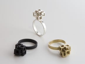 Quadro Ring - US 6 in Natural Brass