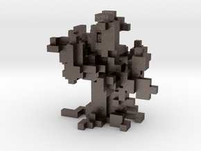 Voxel Tree in Polished Bronzed Silver Steel