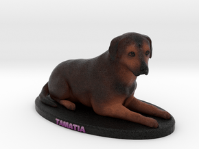 Custom Dog Figurine - Tamatia in Full Color Sandstone