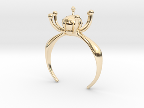 Flower Ring With Stone in 14K Yellow Gold