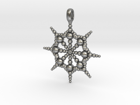 SPHERICAL FOCUS Designer Jewelry Pendant  in Natural Silver