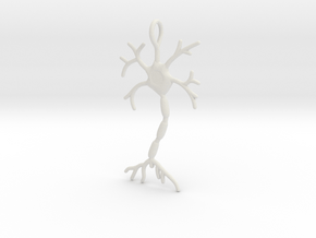Neuron Pendant (1.7" high) in White Natural Versatile Plastic