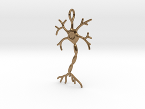 Neuron Pendant (1.7" high) in Natural Brass