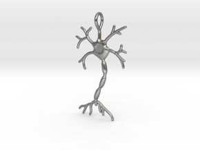 Neuron Pendant (1.7" high) in Natural Silver