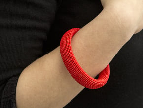 Medium Size - Textile Bracelet in Red Processed Versatile Plastic