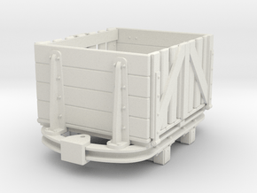 1:35 or Gn15 small skip based slatsided wagon in White Natural Versatile Plastic