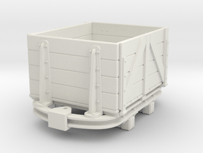 1:35 or Gn15 small skip based dropside wagon in White Natural Versatile Plastic