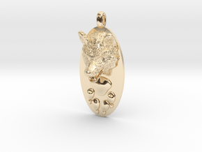 WOLF HEAD&PAWN Jewelry Pendant in 14K Yellow Gold