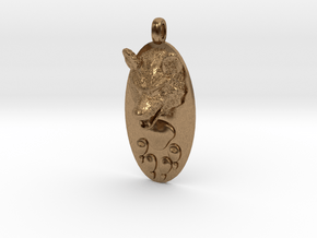 WOLF HEAD&PAWN Jewelry Pendant in Natural Brass