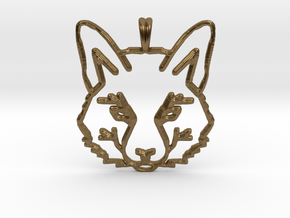 FOX TOTEM Designer Symbol Jewelry Pendant in Natural Bronze