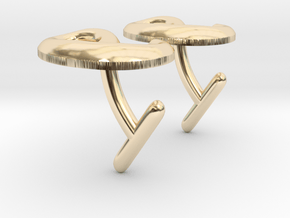 e Cufflinks (Euler's number) in 14K Yellow Gold