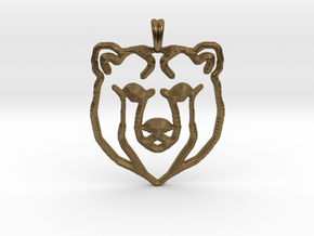 BEAR TOTEM Jewelry Designer Pendant in Natural Bronze